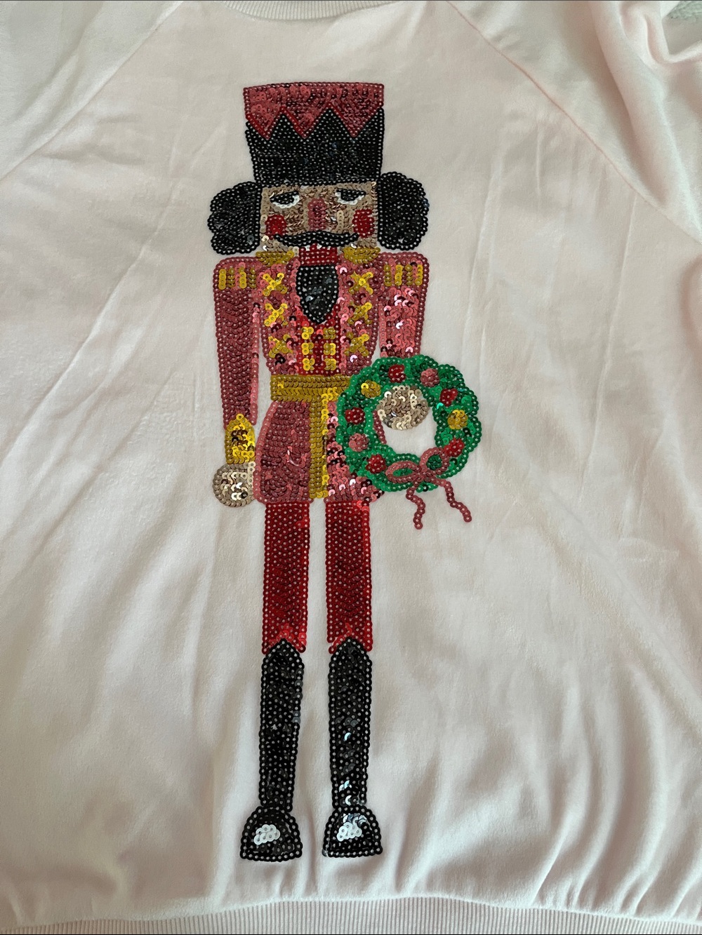 Miss Chievous Pink Sequin Nutcracker Crewneck Sweater M - Picture 10 of 10
